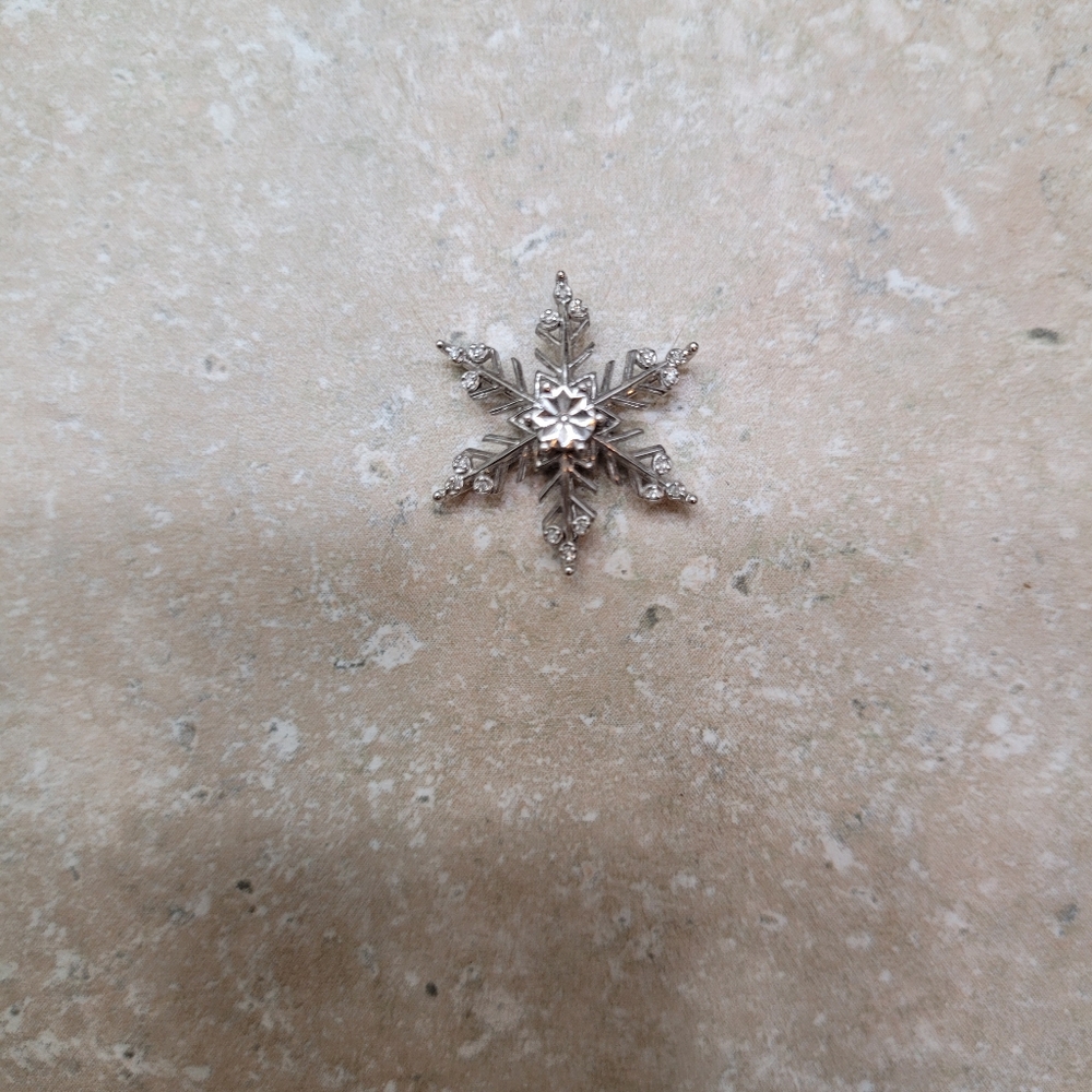 Real Sterling Silver Snowflake Charm